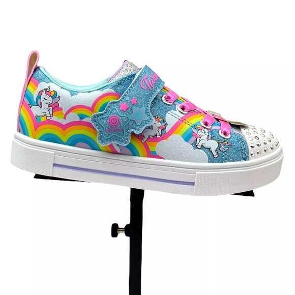 Skechers Little Girls Twinkle Toes Slip-on Sneaker Size 11.5 Unicorn-Cloud Print - Picture 2 of 13